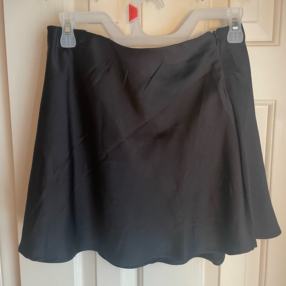 Black silk vestique skirt